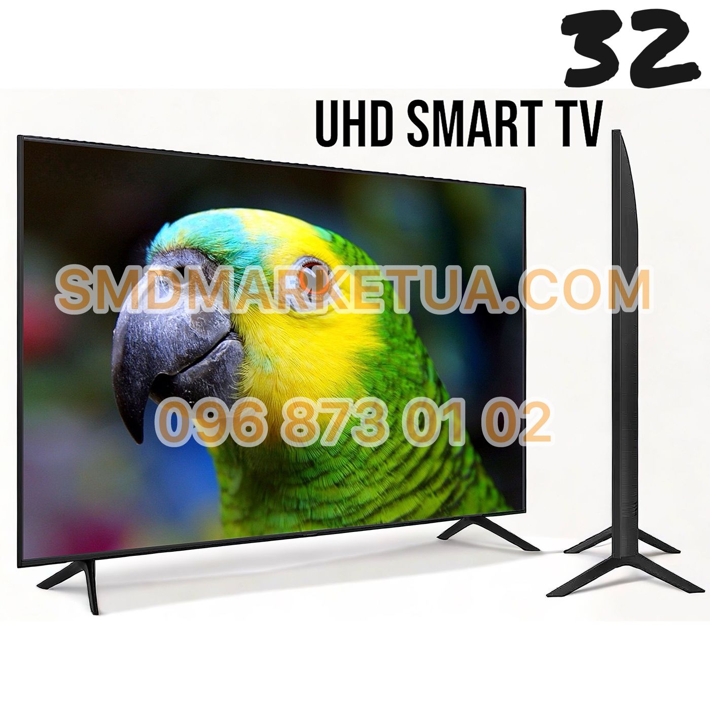 LED телевизор SmartTV 32 дюйма |4K-UHD, Wi-Fi, T2, Bluetooth|